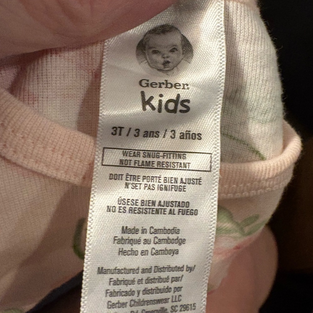 Gerber Kids Pink and Green Floral Shirt - Picture 2 of 2
